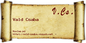 Vald Csaba névjegykártya