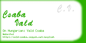 csaba vald business card